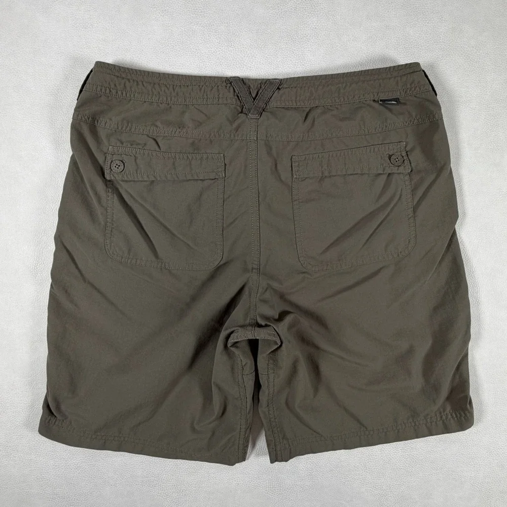 The North Face Womens Size 8 Horizon Hiking Shorts Olive Green Roll Up Nylon